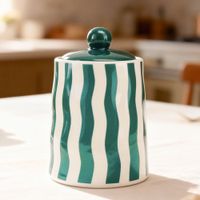 Canister Líneas Ondulantes Azul 16.5cm