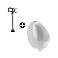 COMBO Orange: Urinario Ultra Blanco 36x33.5x48cm + Llave de Urinario con Botón Cromado
