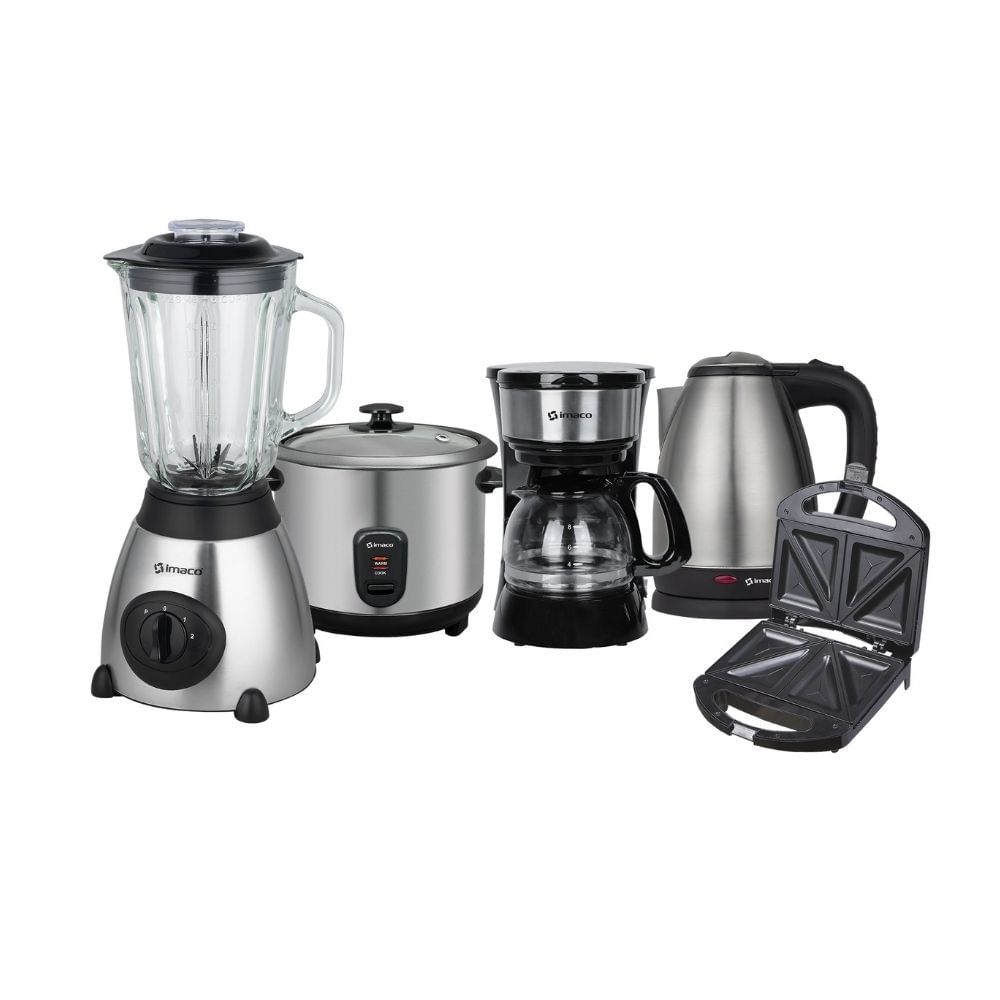 Combo Imaco Licuadora + Hervidor + Olla Arrocera + Sandwichera + Cafetera