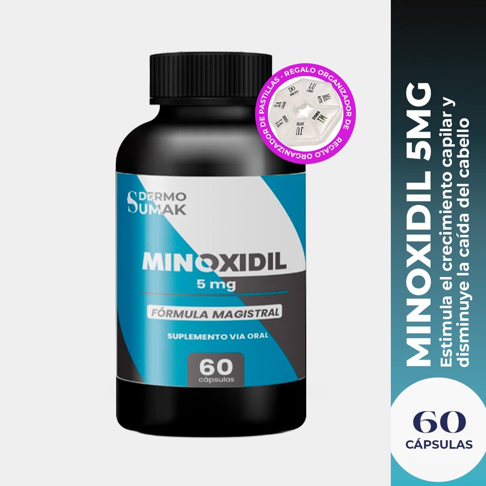 Minoxidil 5Mg Premiun 60 Cápsulas - Dermosumak + Pastillero