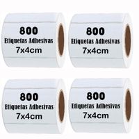 Rollo 800 Etiqueta Termica Adhesiva 7x4cm Pack 4 Rollos