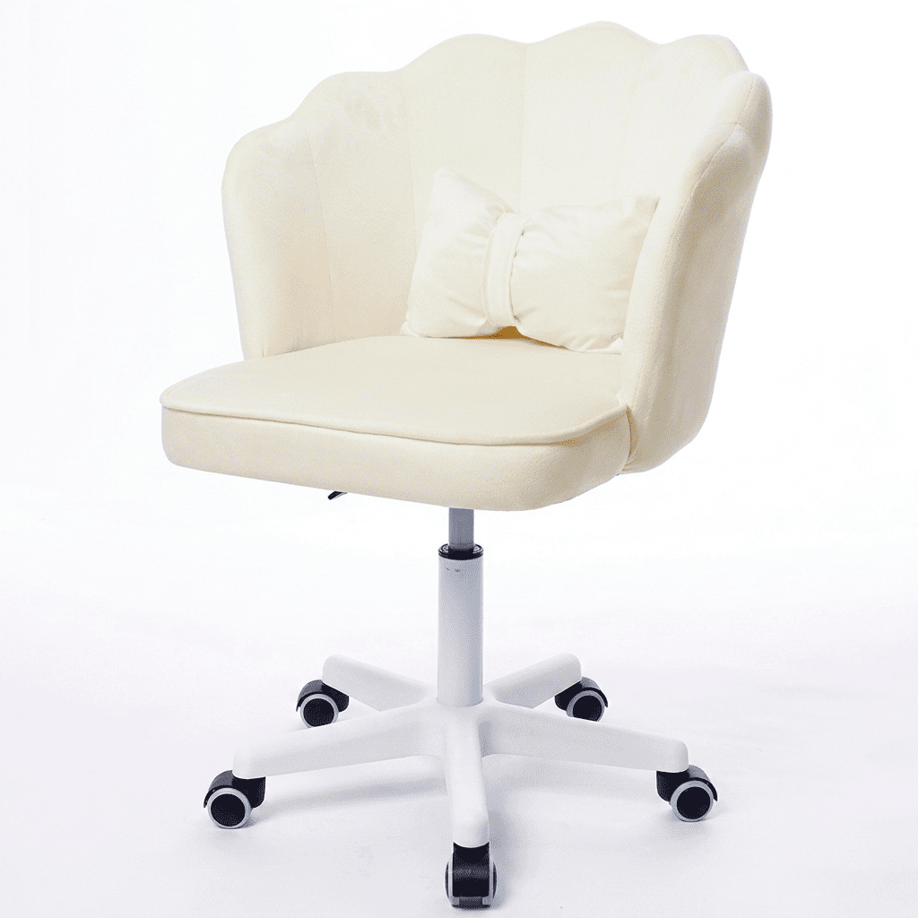 Silla Giratoria de Escritorio Oficina Tocador Q1 Crema Bucki