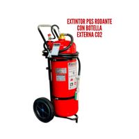 Extintor PQS Rodante 50KG-Con botella externa CO2