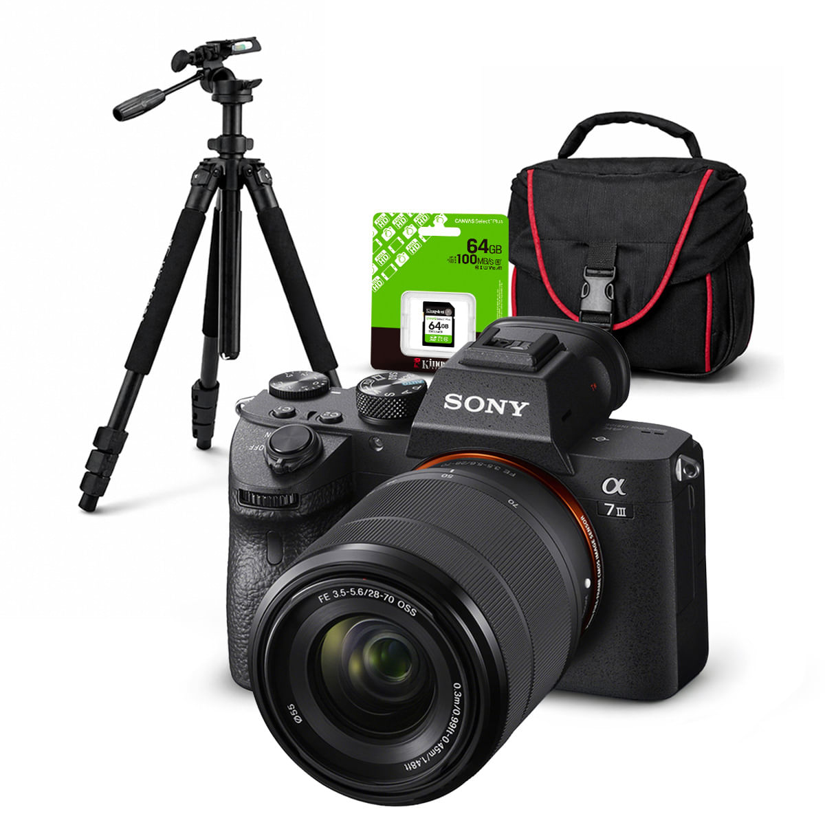 Cámara Sony Alpha 7 III Mirrorless y Lente 28-70mm II y  Kit Deluxe