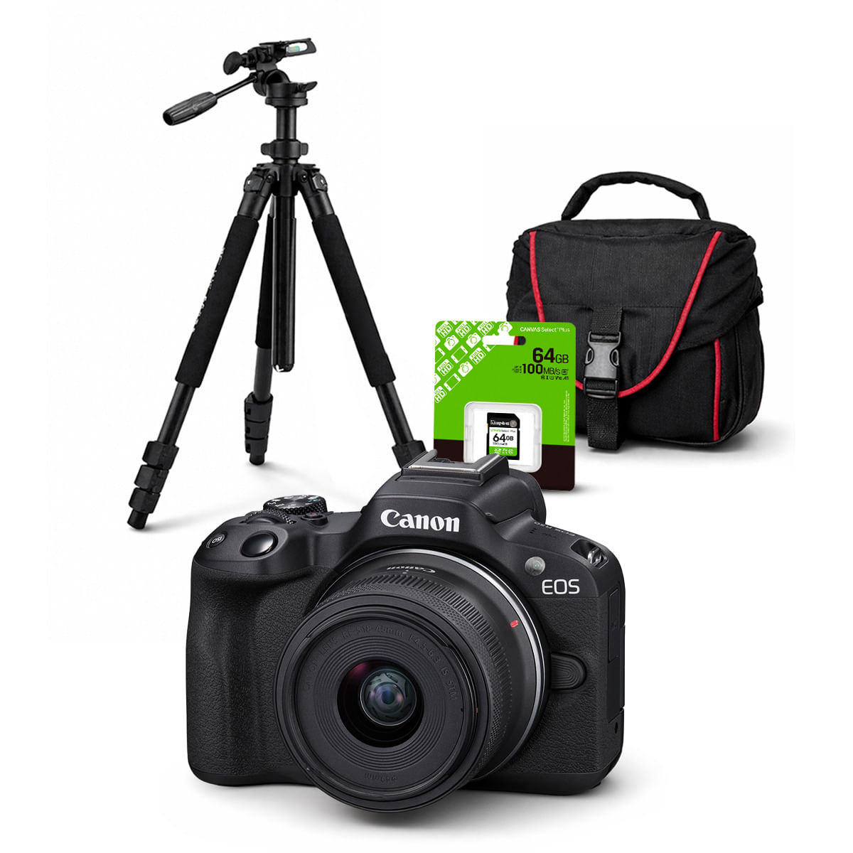 Cámara Mirrorles EOS R50 y Lente RF S 18-45mm y Kit Deluxe