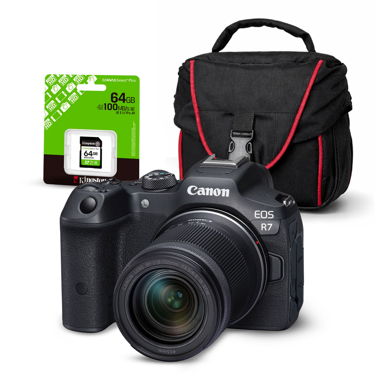 Cámara Canon EOS R7 y Lente RF-S 18-150mm y Kit Básico de Accesorios  N
