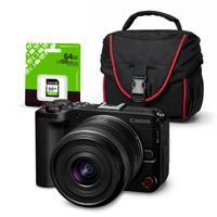 Cámara Mirrorless EOS R50V y Lente RF-S 14-30mm f45-63 IS STM y Kit Básico