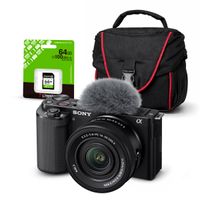 Cámara Sony ZV-E10 Mirrorless y Lente 16-50mm f35-56 II y Kit Básico de Accesorios