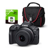 Cámara Mirrorless EOS R100 y Lente RF S 18-45mm f4.5-6.3 IS STM y Kit Básico N