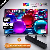 Televisor Lg 65  Pulg Ultra HD 4K AI ThinQ 65UA7300PSB Modelo 2025  con Soundbar HW-B400
