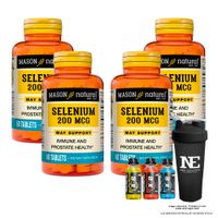 COMBO VITAMINAS MASON NATURAL - 4 SELENIO 200 MCG (60 TAB) + SHAKER