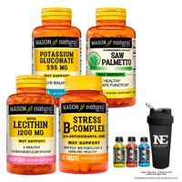 COMBO MASON - GLUCONATO DE POTASIO+ SAW PALMETTO +LECITINA DE SOYA +STRESS FORMULA B-COMPLEX +SHAKER