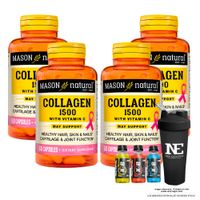COMBO VITAMINAS MASON NATURAL - 4 COLÁGENO 1500 PLUS + BIOTINA + VITAMINA C (60 CAP) + SHAKER