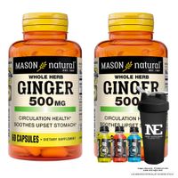 COMBO VITAMINAS MASON NATURAL - 2 GINGER (KION) 500 MG (60 CAP) + SHAKER