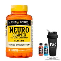 VITAMINAS MASON NATURAL - NEURO COMPLEX CON ÁCIDO ALFA LIPOICO (60 TAB) + SHAKER