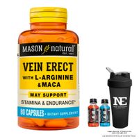 VITAMINAS MASON NATURAL - VEIN ERECT MACA + L-ARGININA (80 CAP) + SHAKER