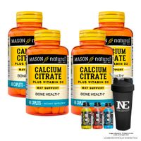 COMBO VITAMINAS MASON NATURAL - 4 CITRATO DE CALCIO CON VITAMINA D3 (60 TAB) + SHAKER