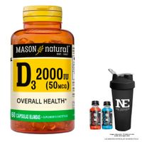 VITAMINAS MASON NATURAL - D-3 2000 UI (60 SOFTG) + SHAKER