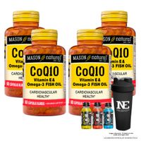 COMBO VITAMINAS MASON NATURAL - 4 CoQ10 (VITAMINA E & OMEGA 3 FISH OIL) (60 SOFTG) + SHAKER
