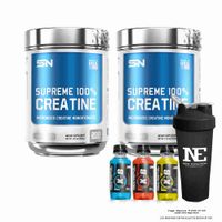 COMBO SUPREME NUTRITION - 2 SUPREME 100% CREATINE 500 GR. + SHAKER