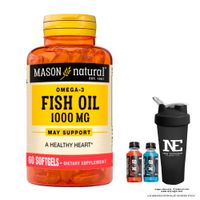 VITAMINAS MASON NATURAL - OMEGA 3 FISH OIL 1000 MG (60 SOFTG) + SHAKER