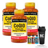 COMBO VITAMINAS MASON NATURAL - 3 CoQ10 (VITAMINA E & OMEGA 3 FISH OIL) (60 SOFTG) + SHAKER