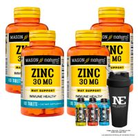 COMBO VITAMINAS MASON NATURAL - 4 ZINC 30 MG (100 TAB) + SHAKER