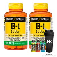 COMBO VITAMINAS MASON NATURAL - 2 VITAMINA B-1 100 MG (100 TAB) + SHAKER