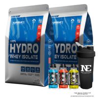 COMBO SUPREME NUTRITION - 2 100% HYDRO WHEY ISOLATE 2.43 LIBRAS CHOCOLATE MILK SHAKE + SHAKER