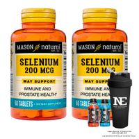 COMBO VITAMINAS MASON NATURAL - 2 SELENIO 200 MCG (60 TAB) + SHAKER