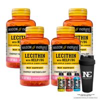 COMBO VITAMINAS MASON NATURAL - 4 LECITINA KELP B6 (100 SOFTG) + SHAKER