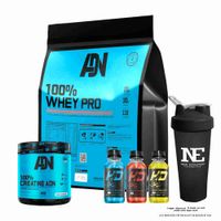 COMBO ADN NUTRITION - 100% WHEY PRO 3 KG. COOKIE + 100% CREATINE ADN 500 GR. + SHAKER