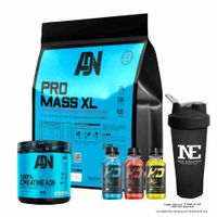 COMBO ADN NUTRITION - PRO MASS XL 5 KG. COOKIE + 100% CREATINE ADN 500 GR. + SHAKER