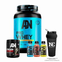 COMBO ADN NUTRITION - PRO WHEY 1.100 KG. COOKIE + PRE ADN THUNDER 352 GR. UVA + SHAKER