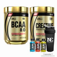 COMBO LEVEL PRO - CREATINE 500 GR. + BCAA 8.0 540GR. CITRUS PUNCH + SHAKER