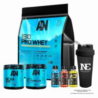 COMBO ADN - ISO PRO WHEY 3 KG. VAINILLA+ GLUTAMINE ADN 500GR. + BCAA 8000 540GR. FRUIT PUNCH +SHAKER