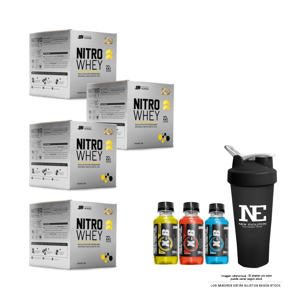 COMBO UNIVERSE NUTRITION - 4 NITRO WHEY CAJA 10 | Promart.pe - Promart