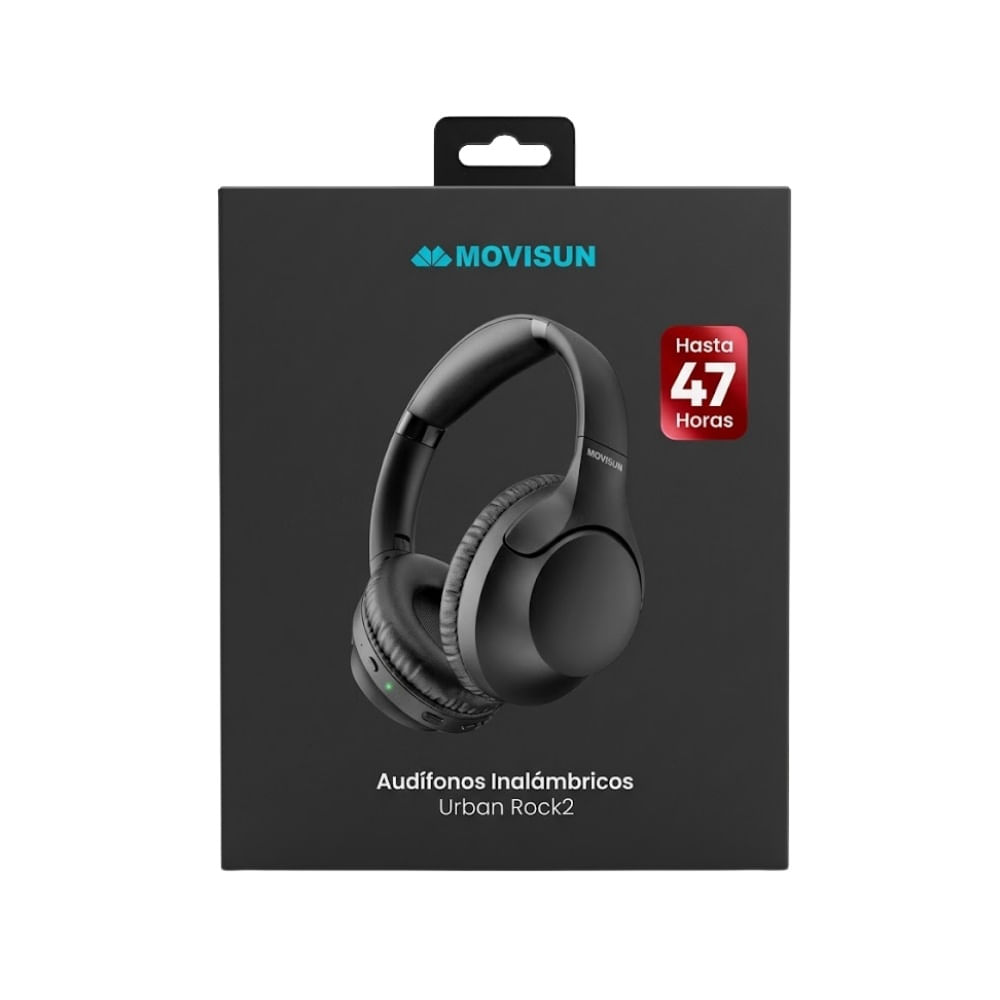 Audifonos Tipo Vincha Bluetooth Inalambrico 47 horas con Estuche Movisun Urban Rock 2