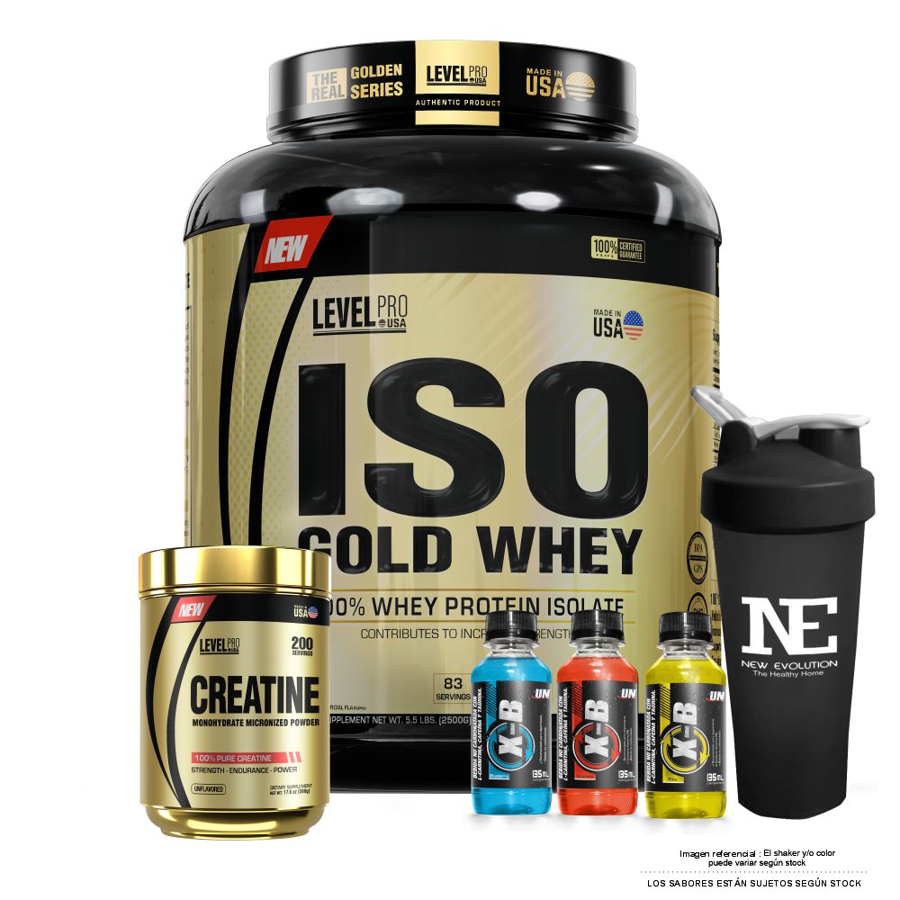 COMBO LEVEL PRO - ISO GOLD WHEY 5.5 LIBRAS VAINILLA CREAM + CREATINE ...