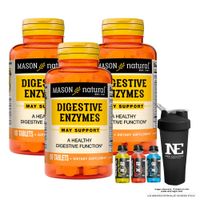 COMBO VITAMINAS MASON NATURAL - 3 ENZIMAS DIGESTIVAS (90 TAB) + SHAKER