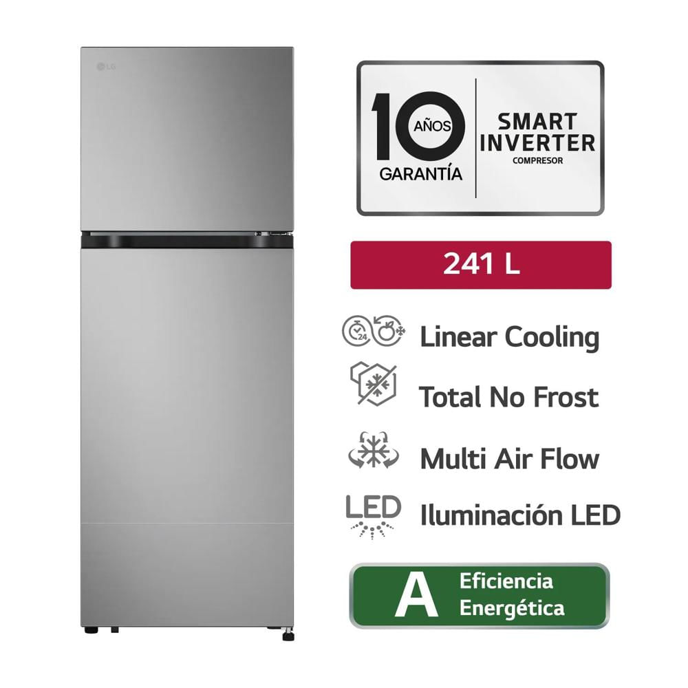 Refrigeradora LG 241L No Frost VT24BPY Plateado