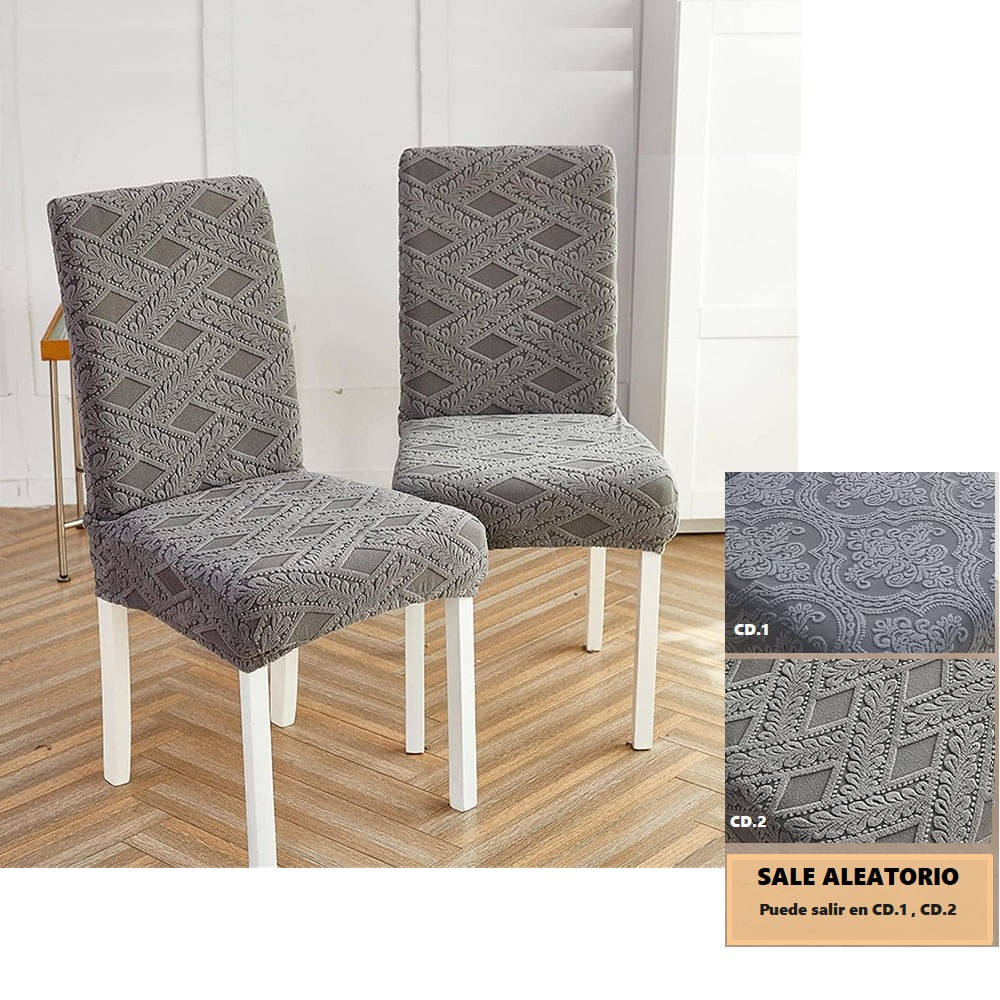 Set de 6 Fundas para las Sillas Nordica Poliester Gris Claro