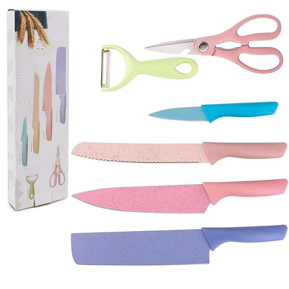 Set de Cuchillos de Cocina Juego de 6 Piezas acero Inoxidable Set de Cuchillos de Cocina Juego de 6 Piezas acero Inoxidable