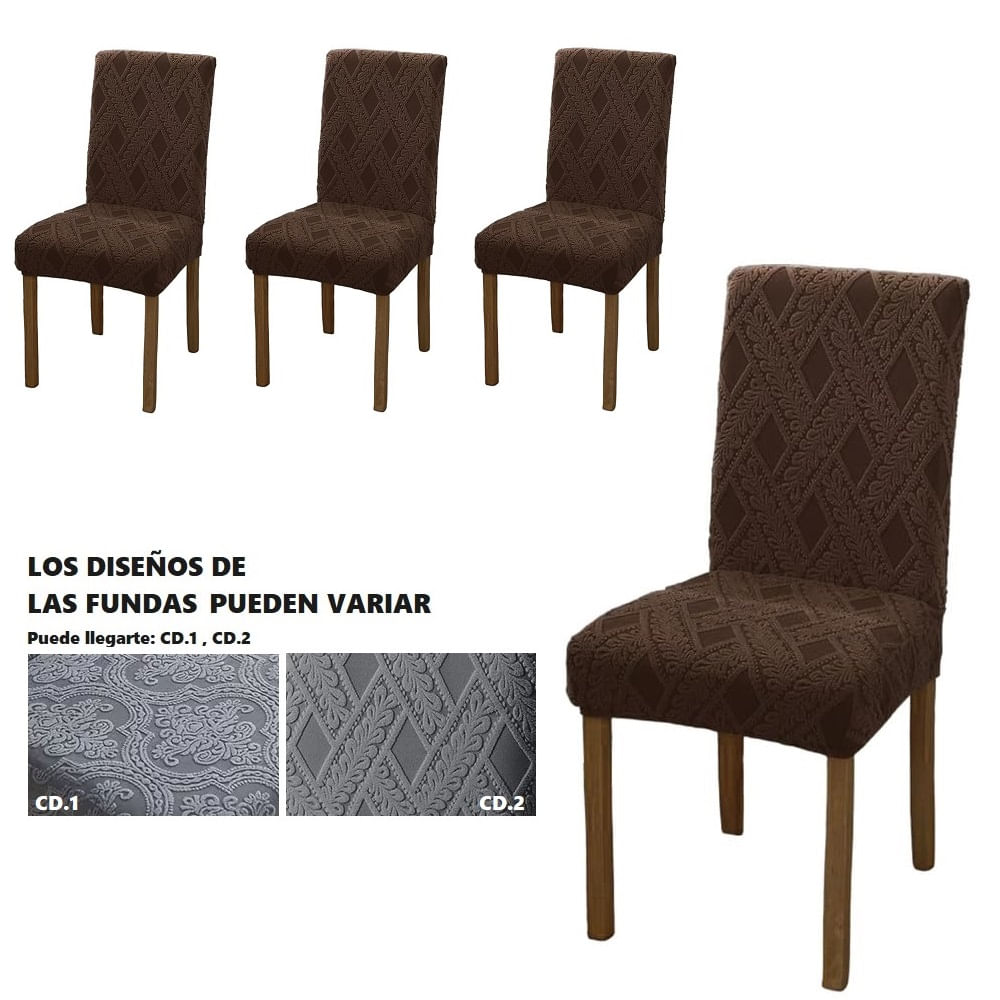 Set de 6 Fundas para las Sillas Nordica Poliester Marron