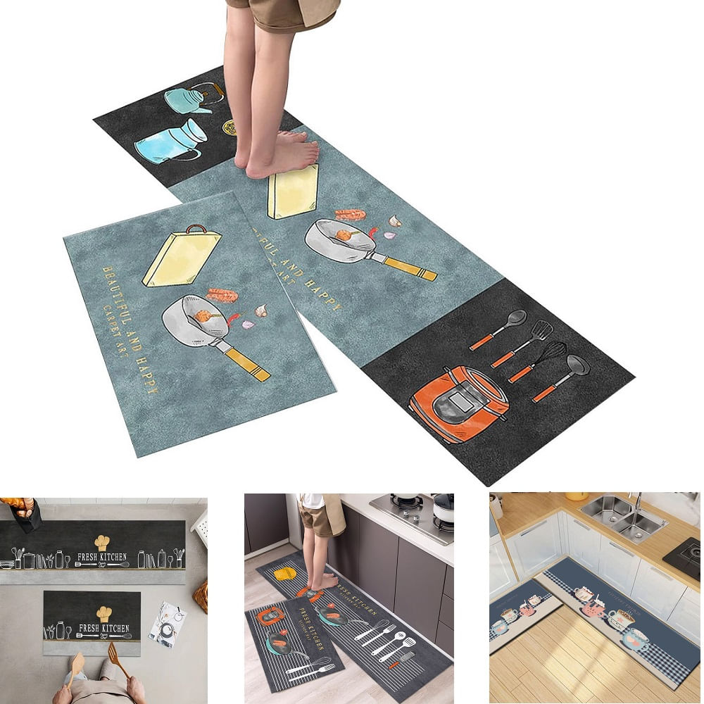 Set de 2 Juegos de Alfombras Antideslizantes 2 pcs Pisos para la Cocina