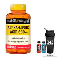 VITAMINAS MASON NATURAL - ÁCIDO ALFA LIPOICO 600 MG (30 CAP) + SHAKER