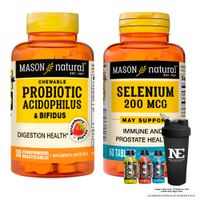 COMBO VITAMINAS MASON NATURAL - PROBIÓTICO ACIDOPHILUS & BIFIDUS + SELENIO 200 MCG (60 TAB) + SHAKER