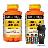COMBO VITAMINAS MASON NATURAL - 2 ENZIMAS DIGESTIVAS (90 TAB) + SHAKER