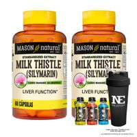 COMBO VITAMINAS MASON NATURAL - 2 SILIMARINA (MILK THISTLE) (60 CAP) + SHAKER