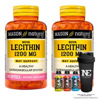 COMBO VITAMINAS MASON NATURAL - 2 LECITINA DE SOYA 1200 MG (100 SOFTG) + SHAKER